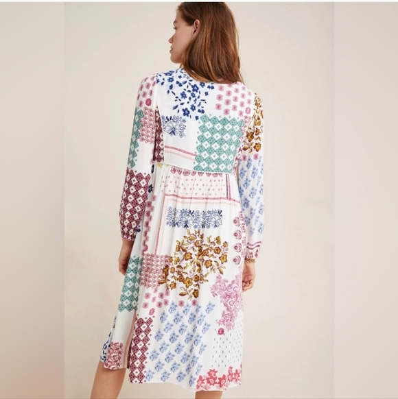 Daniel Rainn Multicolor Patchwork Long Sleeve Dress - Picture 4 of 10